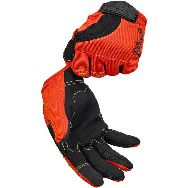 CLOSEOUT Moto Gloves - Orange/Black/Yellow - Size X-Small - Image 4