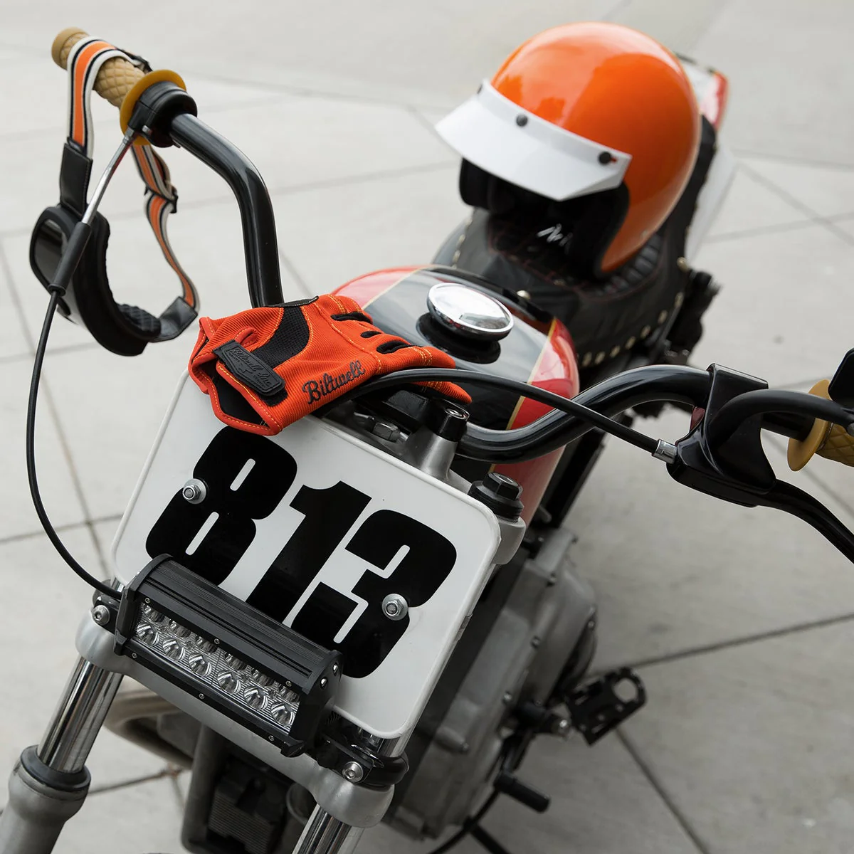 CLOSEOUT Moto Gloves - Orange/Black/Yellow - Size X-Small - Image 7