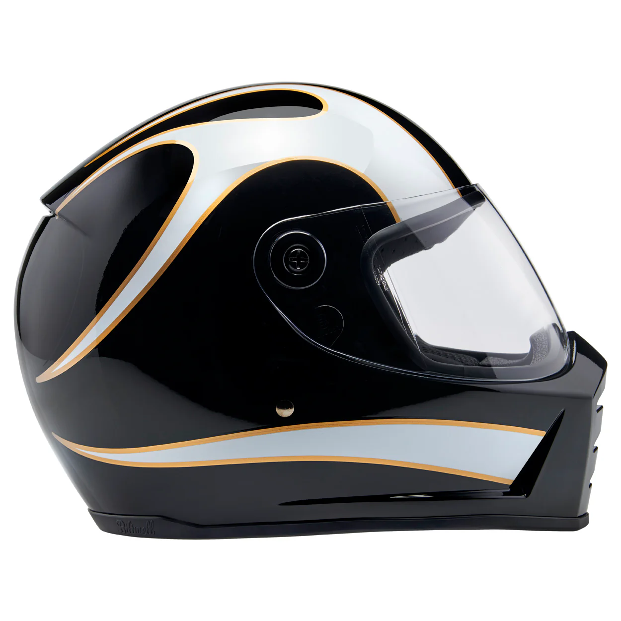 Lane Splitter Helmet - Gloss Black / Gloss White Flames - Image 10