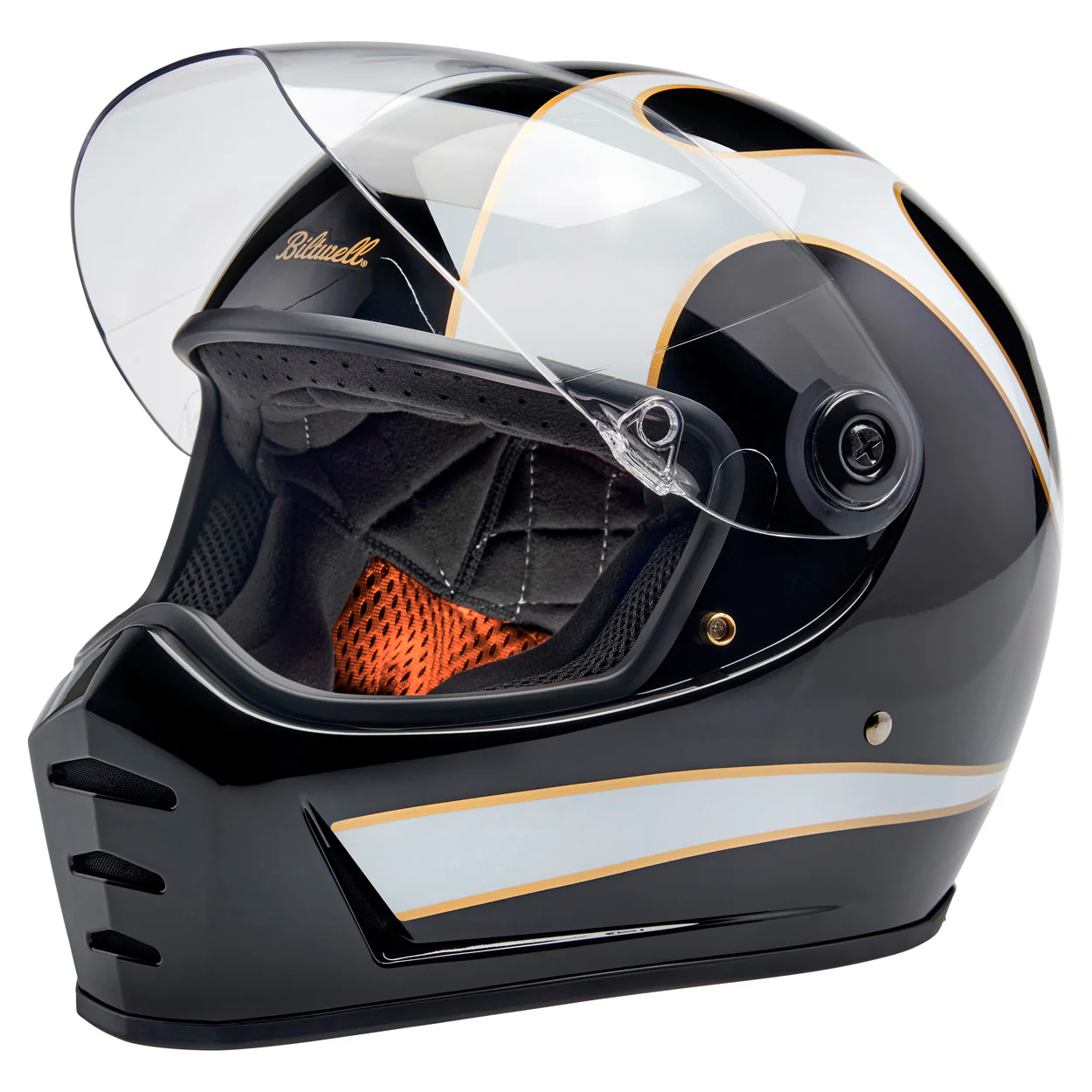 Lane Splitter Helmet - Gloss Black / Gloss White Flames - Image 5
