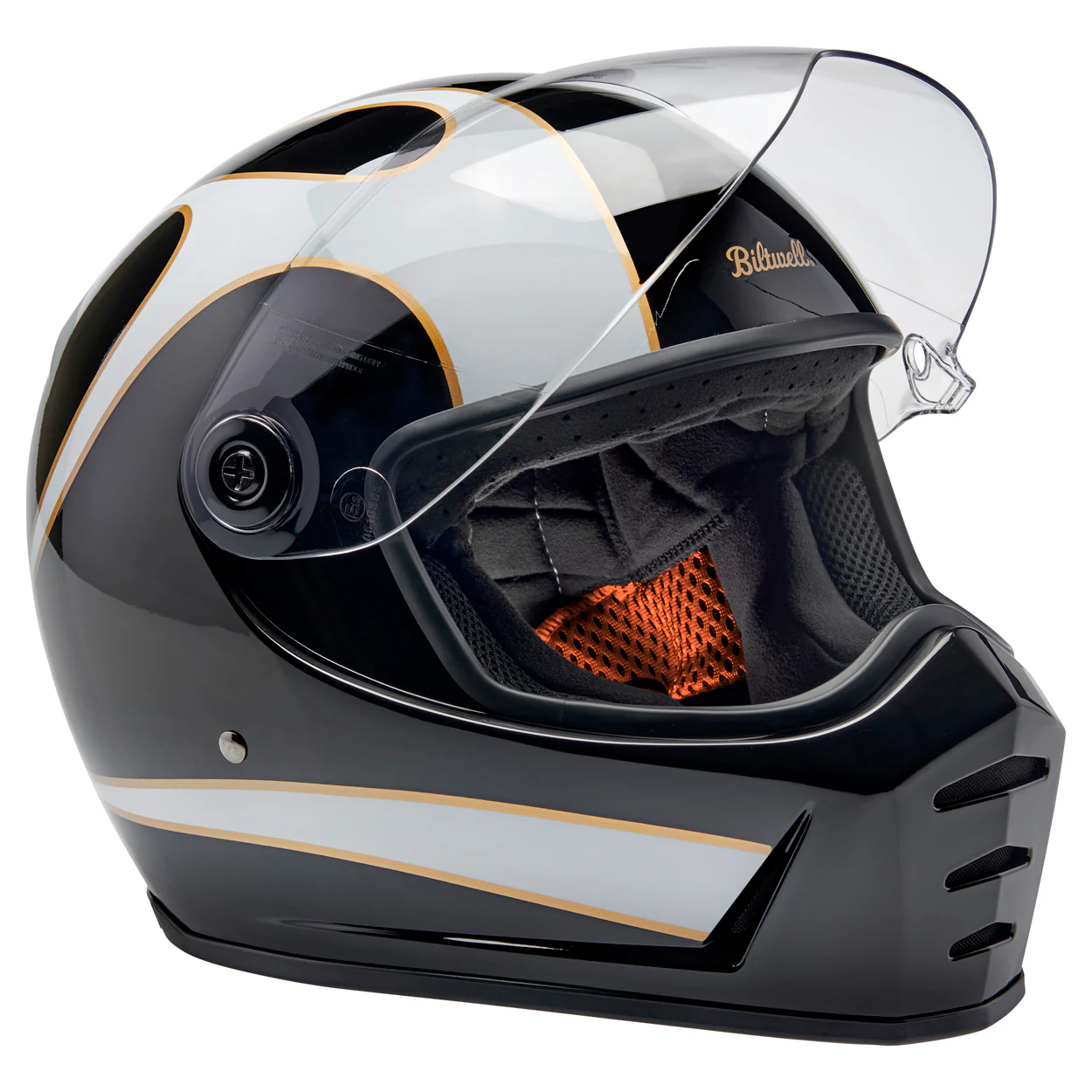 Lane Splitter Helmet - Gloss Black / Gloss White Flames - Image 7