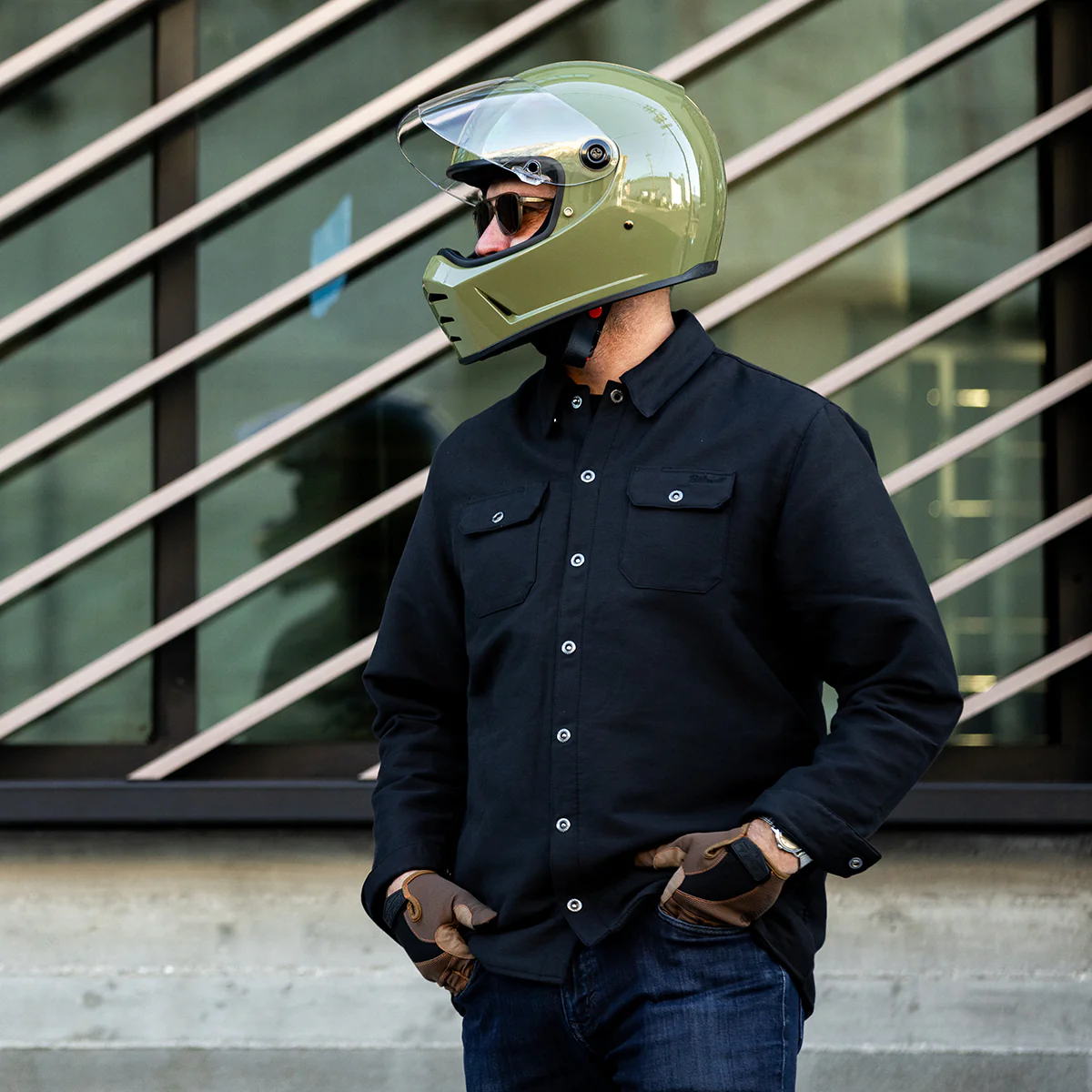 Lane Splitter Helmet - Gloss Olive Green - Image 17
