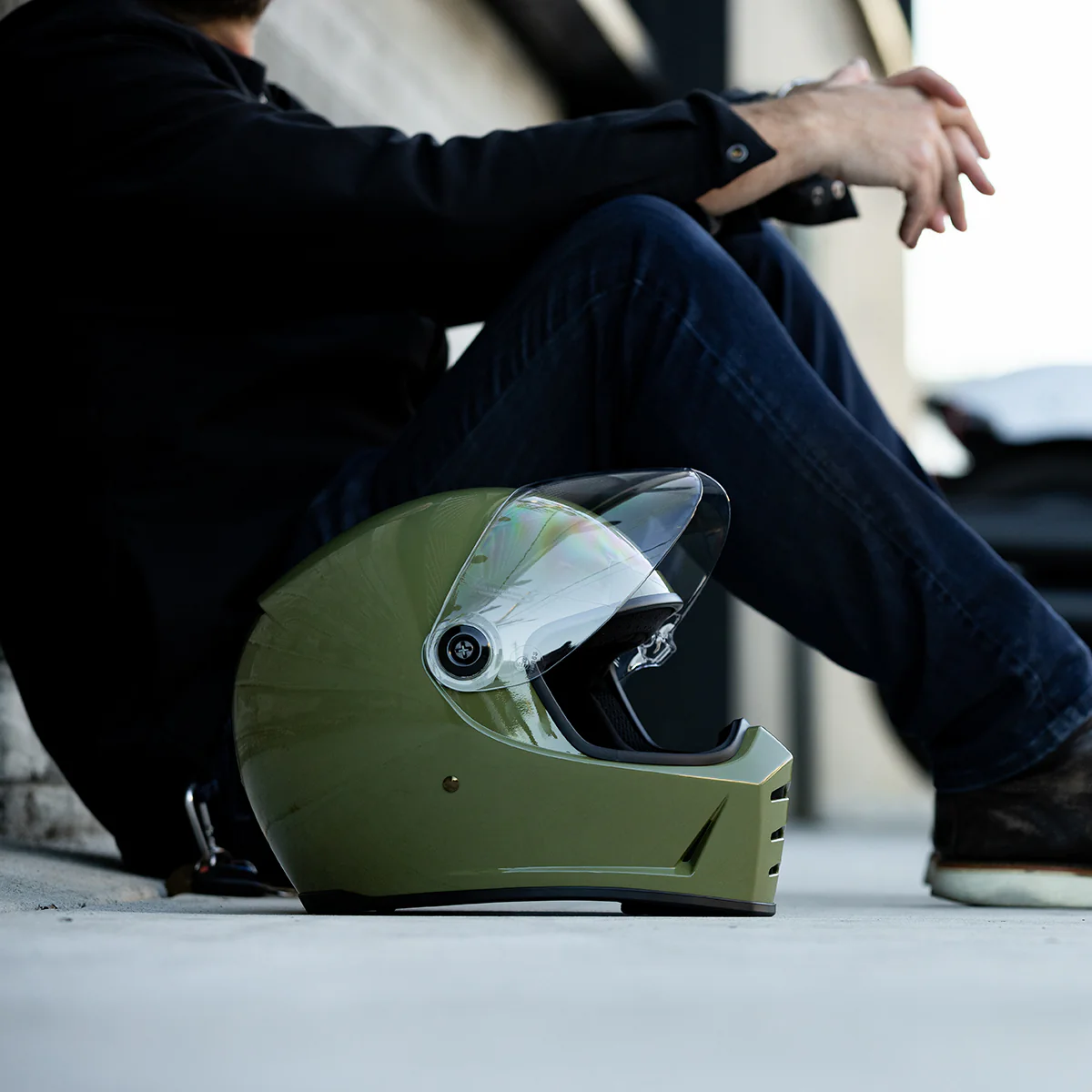 Lane Splitter Helmet - Gloss Olive Green - Image 18