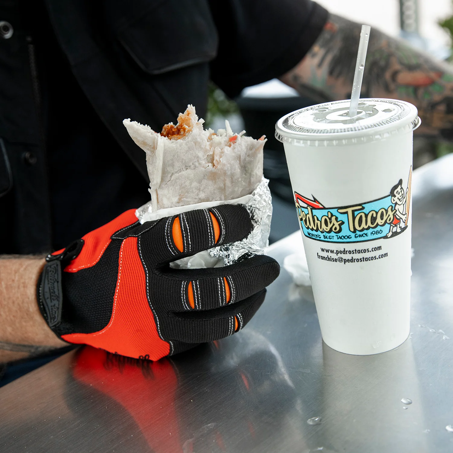 Moto Gloves - Orange/Black - Image 10