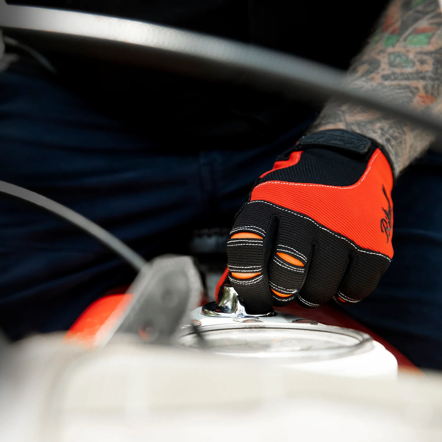 Moto Gloves - Orange/Black - Image 18