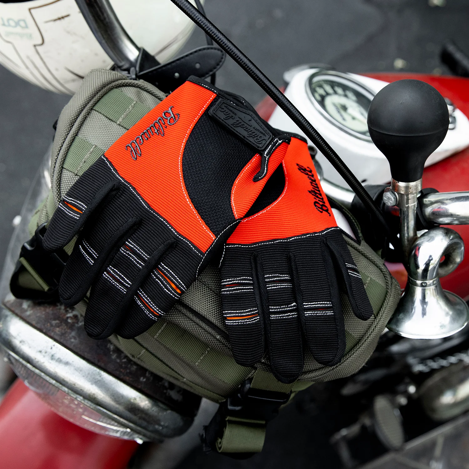 Moto Gloves - Orange/Black - Image 9