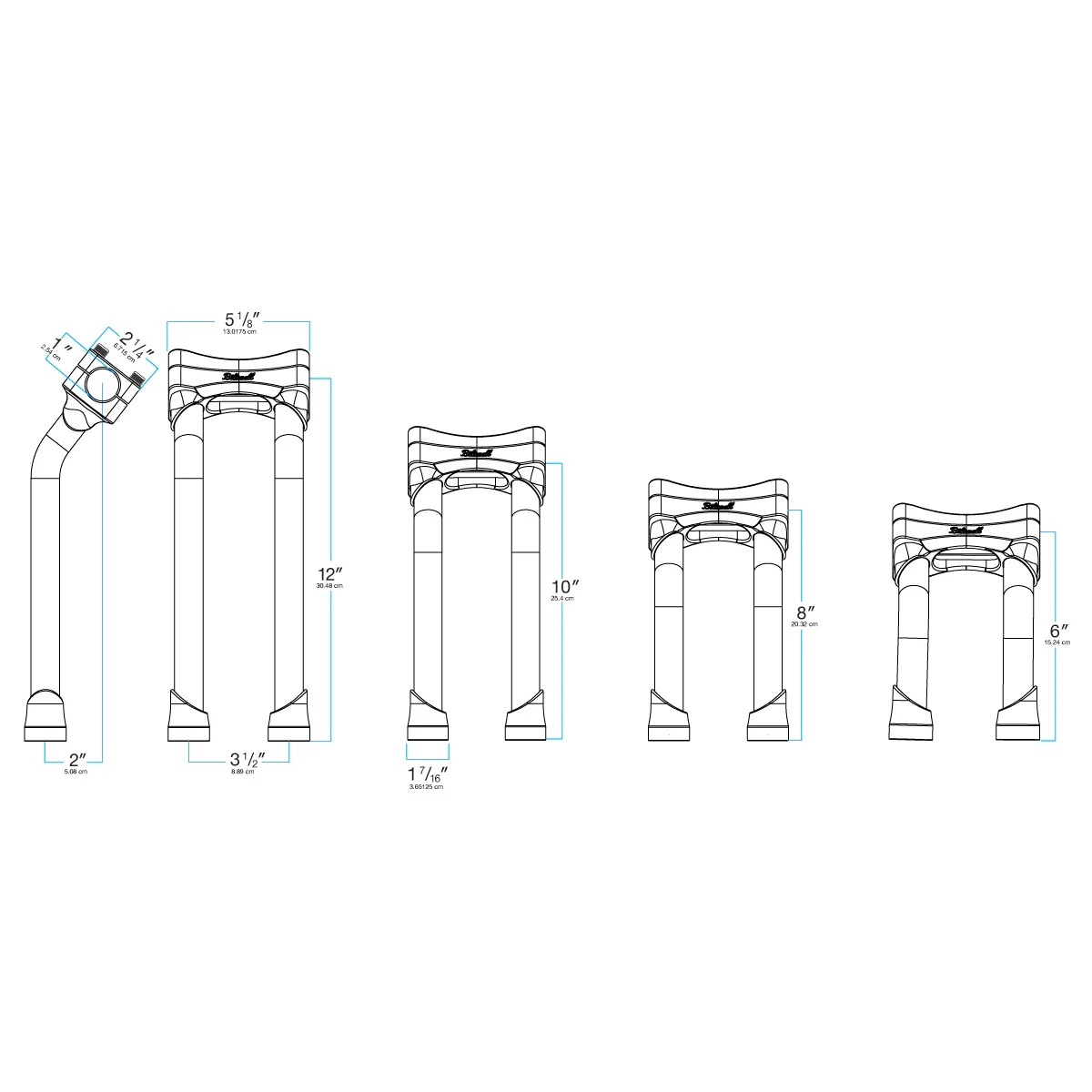 Murdock Pullback Risers 6" 8" 10" 12" - Chrome - Image 66