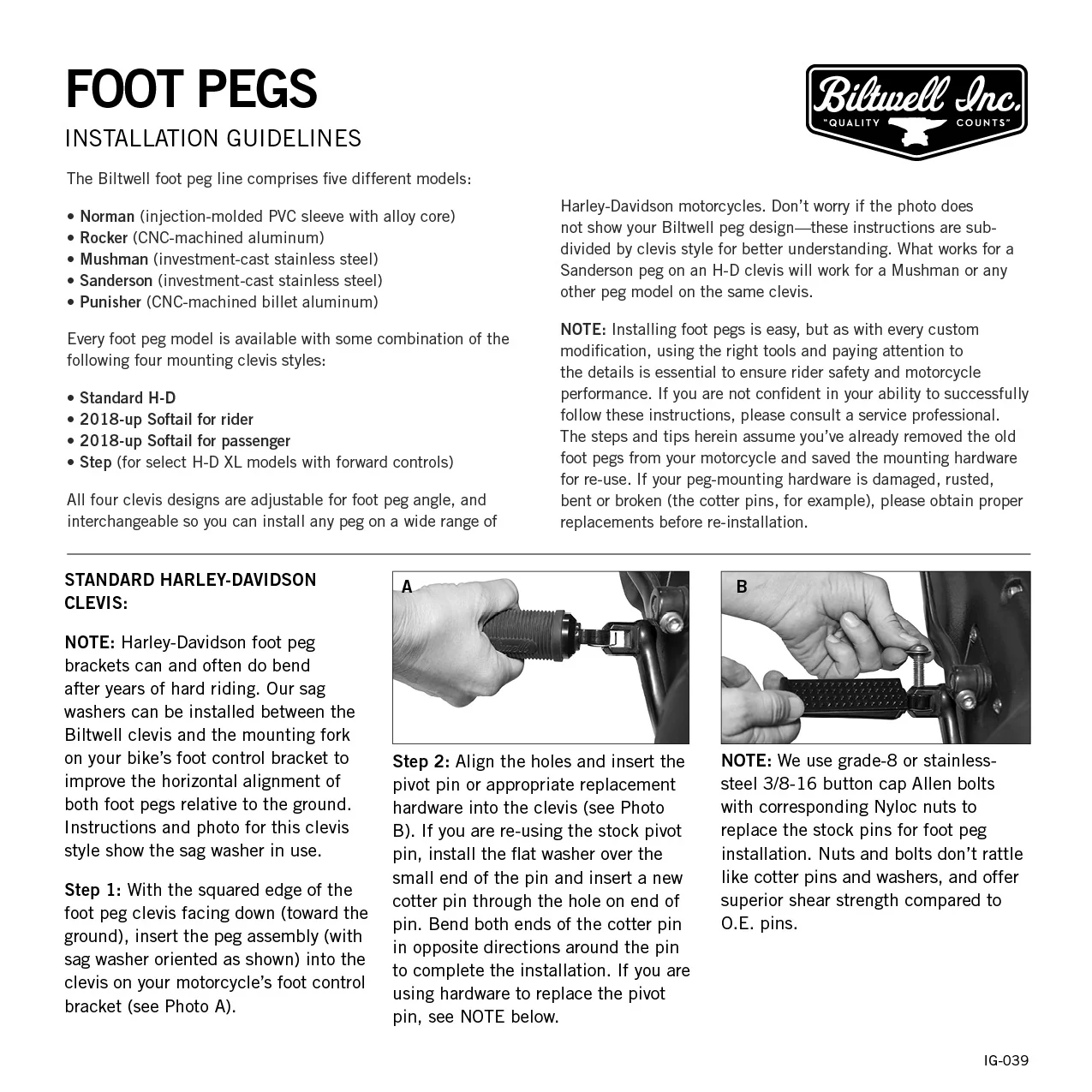 Mushman Foot Pegs HD Classic - Polished - Image 10