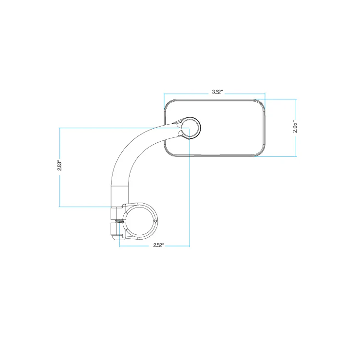 Utility Mirror Rectangle Clamp-on - Black - Image 4