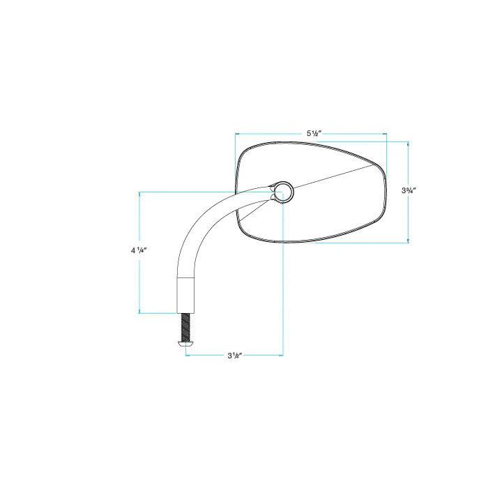 Utility Mirror Teardrop CE Perch Mount - Chrome - Image 6