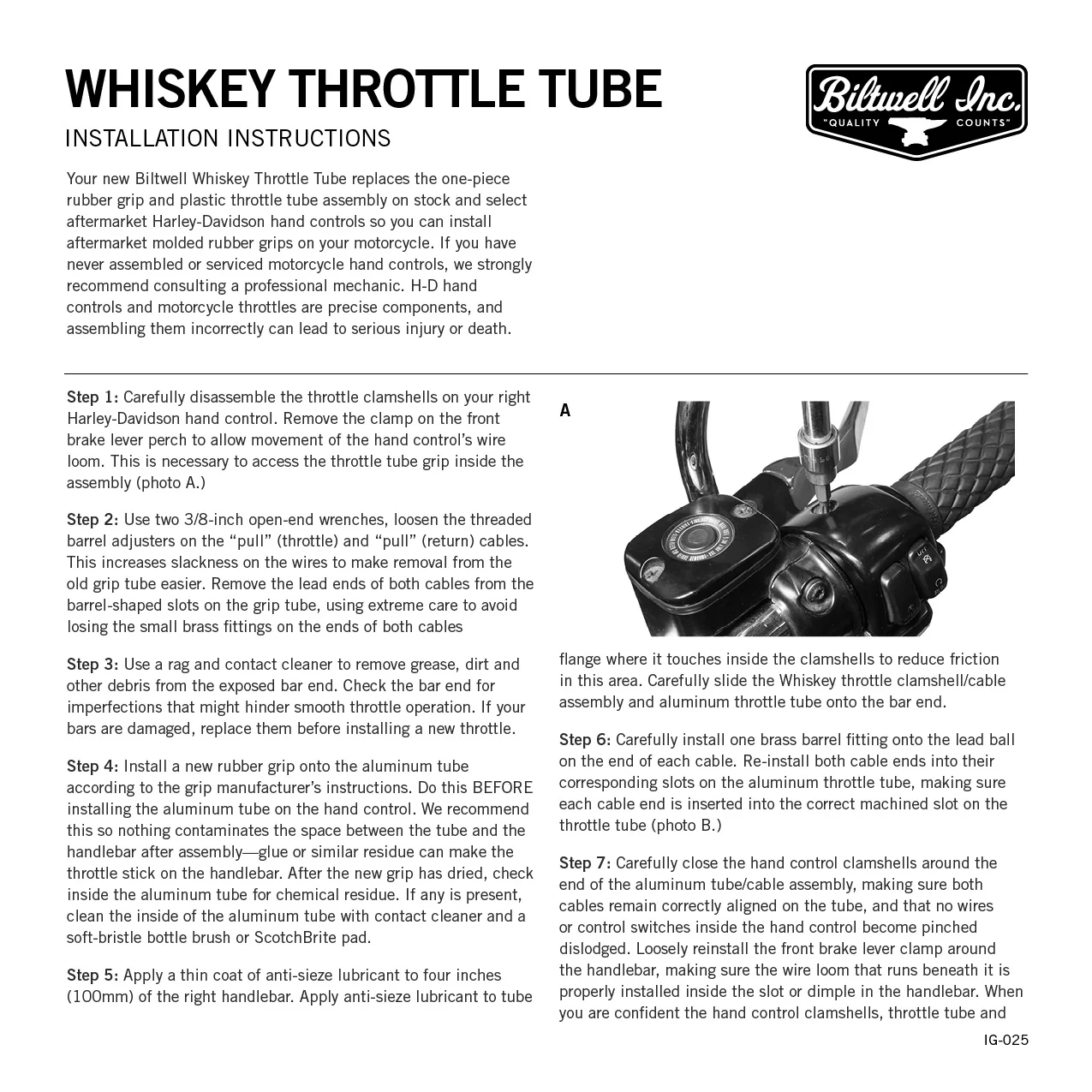 Whiskey Throttle Tube 1" - Silver - Image 7
